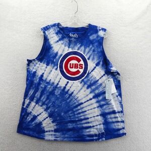 Touch Shirt Womens XXL 2XL Chicago Cubs Blue Tie Dye Sleeveless MLB Baseball New